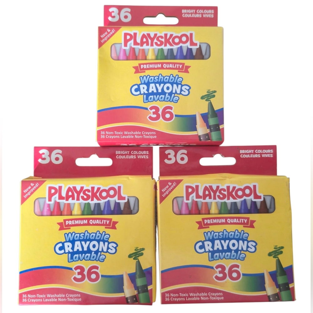 Playskool Washable Crayons - 36 Pack (3packs)
